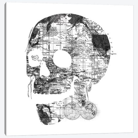 Skull Wanderlust, Square Canvas Print #TFA303} by Tobias Fonseca Canvas Artwork