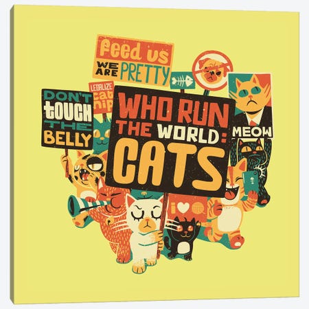Who Run The World: Cats, Square Canvas Print #TFA305} by Tobias Fonseca Canvas Print