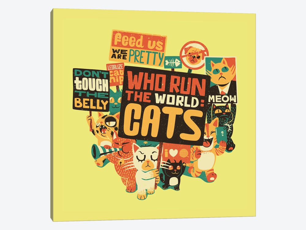 Who Run The World: Cats, Square by Tobias Fonseca 1-piece Canvas Art