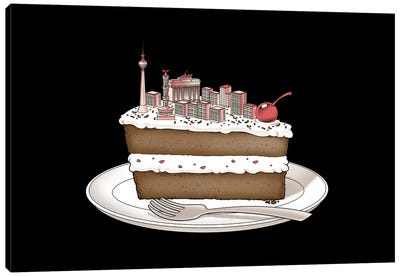 Hungry for Travels Slice of Berlin Canvas Art Print - Cake & Cupcake Art
