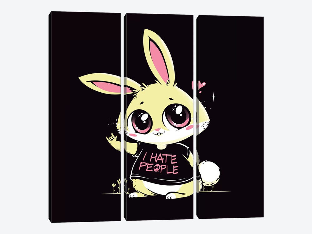 I Hate People by Tobias Fonseca 3-piece Canvas Print