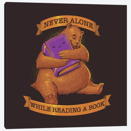 Never Alone While Reading a Book Canvas Print #TFA322} by Tobias Fonseca Canvas Art