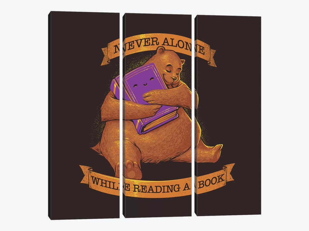Never Alone While Reading a Book by Tobias Fonseca 3-piece Canvas Print