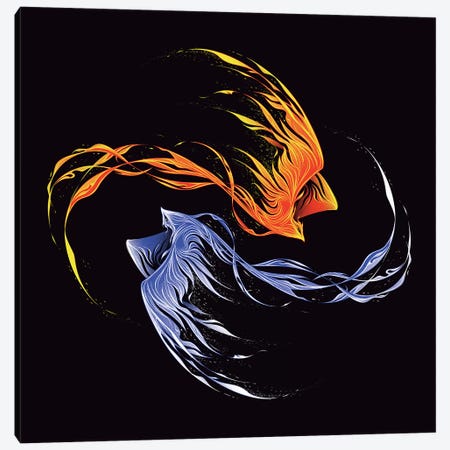 Phoenix Ice And Fire Canvas Print #TFA325} by Tobias Fonseca Canvas Art Print
