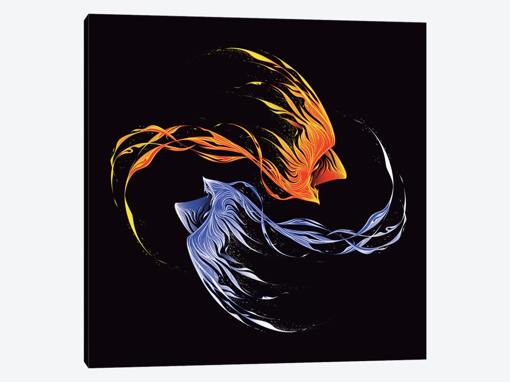 Phoenix Ice And Fire 1-piece Canvas Art