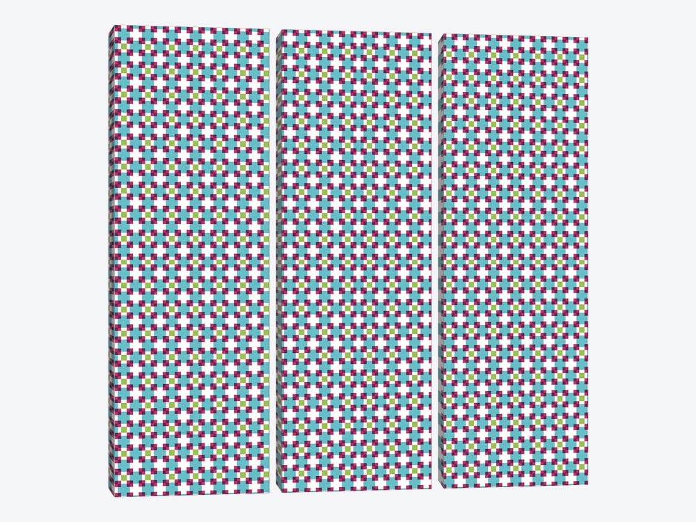 Pixel Blocks Pattern by Tobias Fonseca 3-piece Canvas Artwork