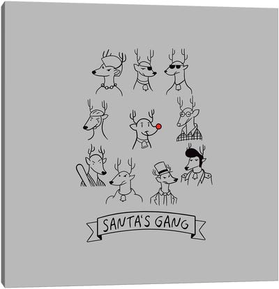 Santa's Gang Canvas Art Print - Christmas Art