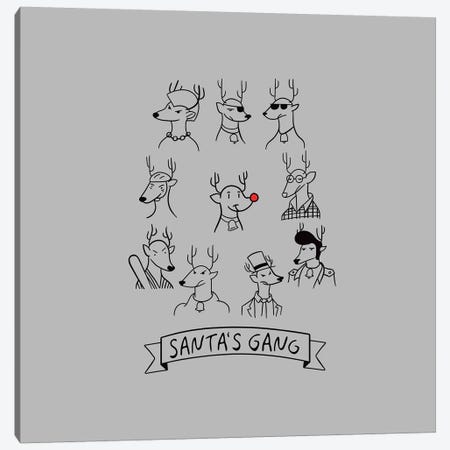 Santa's Gang Canvas Print #TFA330} by Tobias Fonseca Art Print