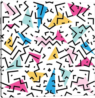 90's Dizzy Funky Colorful Pattern Canvas Art Print - Tobias Fonseca