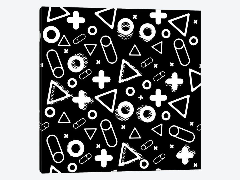 90's Retro Shapes Patterns by Tobias Fonseca 1-piece Canvas Print