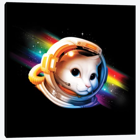 Astronaut Cat Canvas Print #TFA340} by Tobias Fonseca Canvas Artwork