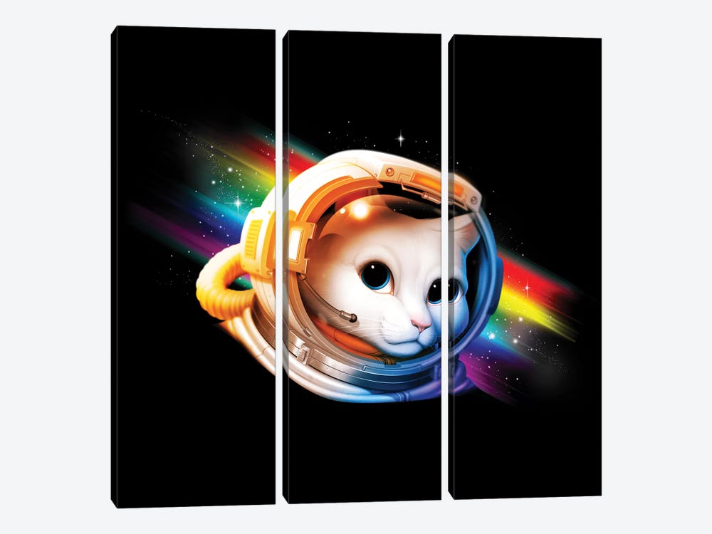 Astronaut Cat by Tobias Fonseca 3-piece Canvas Print