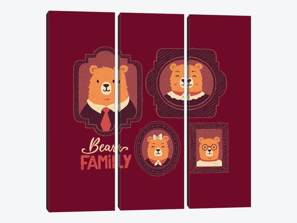 Bear Family by Tobias Fonseca 3-piece Art Print