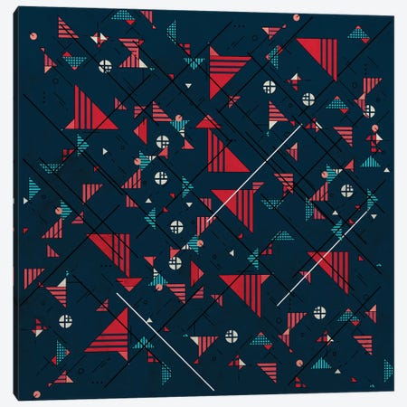 Geometric Abstract Red Pattern Canvas Print #TFA350} by Tobias Fonseca Art Print