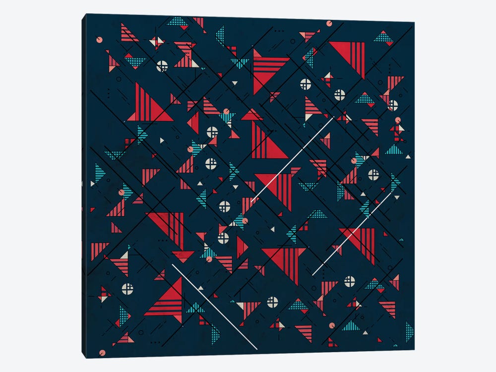 Geometric Abstract Red Pattern by Tobias Fonseca 1-piece Canvas Artwork