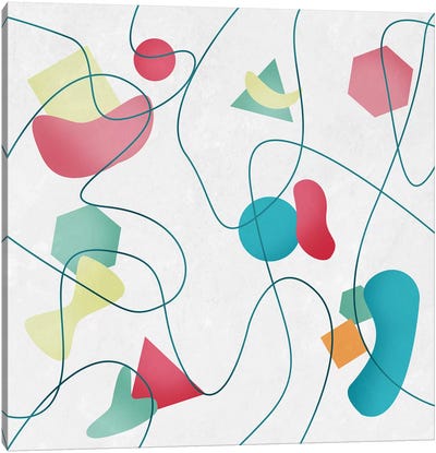 Geometric Miró Pattern Canvas Art Print - Linear Abstract Art