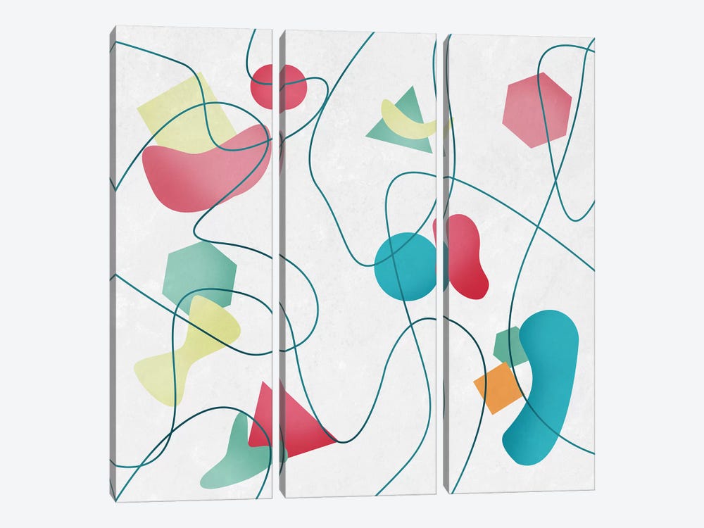 Geometric Miró Pattern by Tobias Fonseca 3-piece Canvas Art Print
