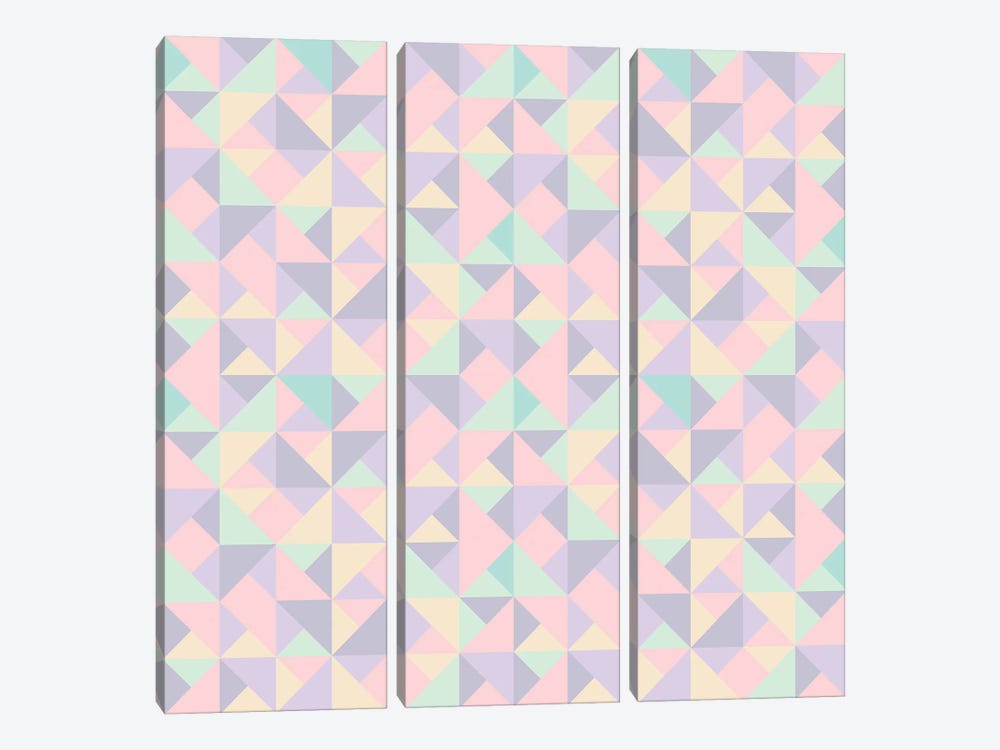 Pastel Nude Cute Triangles by Tobias Fonseca 3-piece Canvas Art