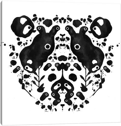 Bamboo Forest Canvas Art Print - Black & White Animal Art