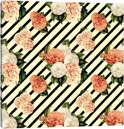 Chrysanthemum Rain Canvas Art Print - Stripe Patterns