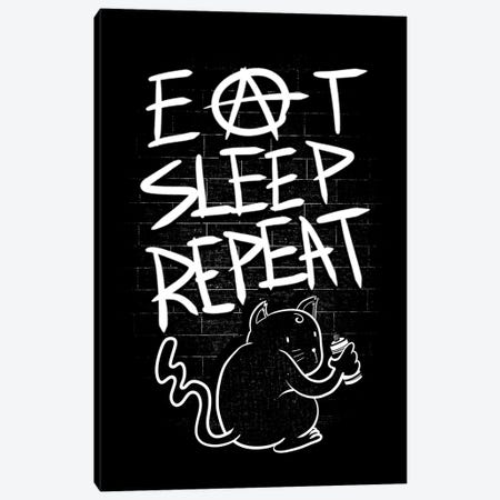 Eat Sleep Repeat Canvas Print #TFA394} by Tobias Fonseca Canvas Wall Art
