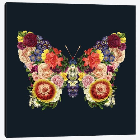 Spring Butterfly Floral Canvas Print #TFA404} by Tobias Fonseca Canvas Art