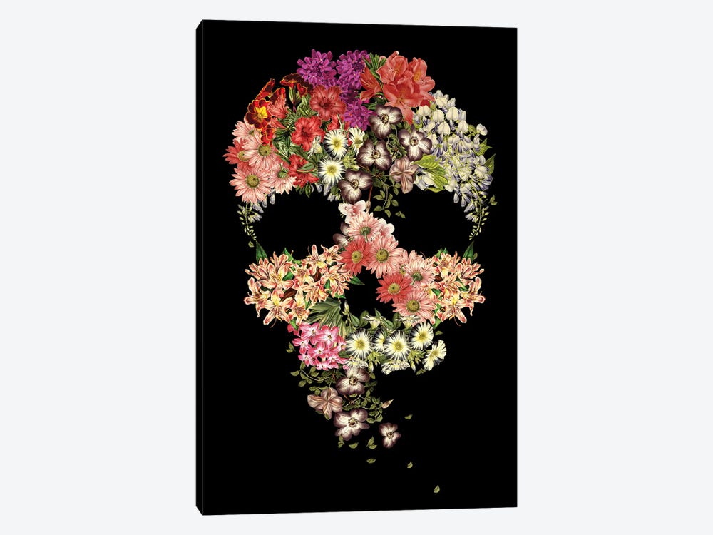 Skull Floral Decay by Tobias Fonseca 1-piece Canvas Artwork