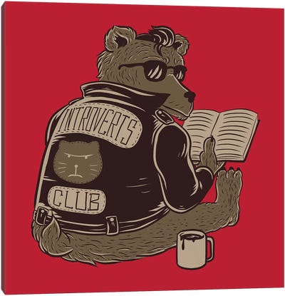 Introverts Club Canvas Art Print - Reading Art