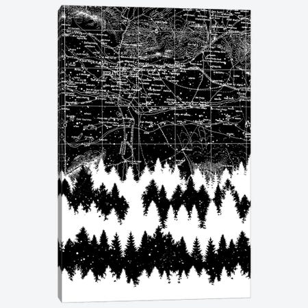 Map Silhouette Square Canvas Print #TFA432} by Tobias Fonseca Canvas Artwork