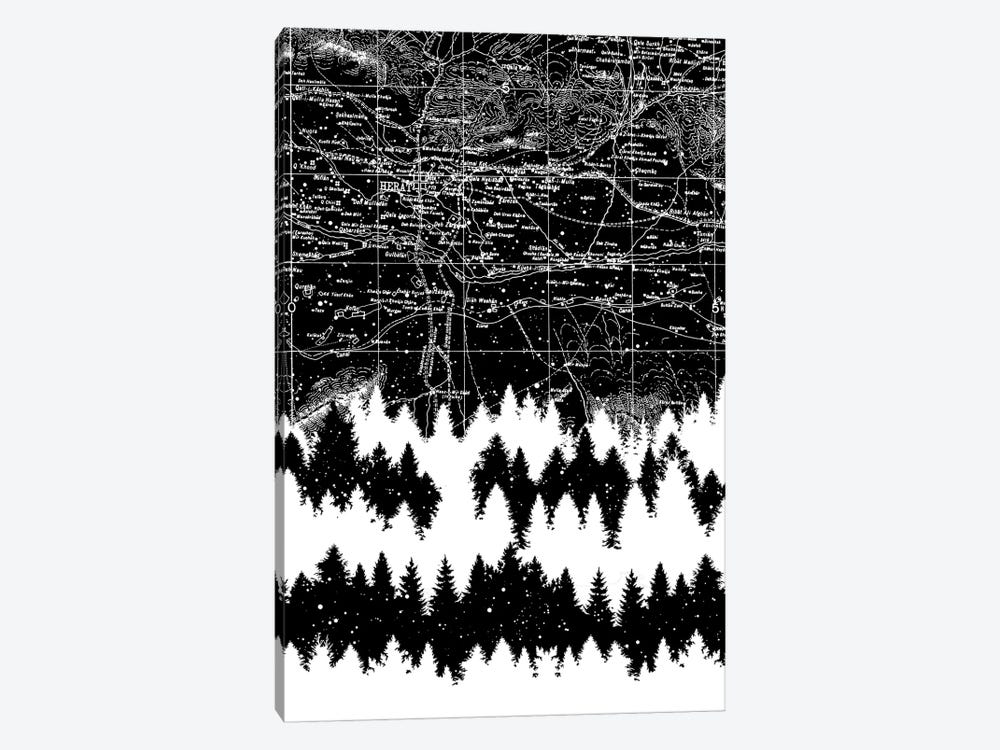 Map Silhouette Square by Tobias Fonseca 1-piece Canvas Print