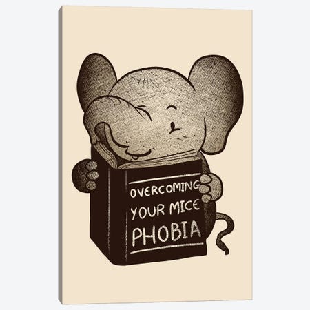 Elephant Overcoming Your Mice Phobia Canvas Print #TFA434} by Tobias Fonseca Art Print
