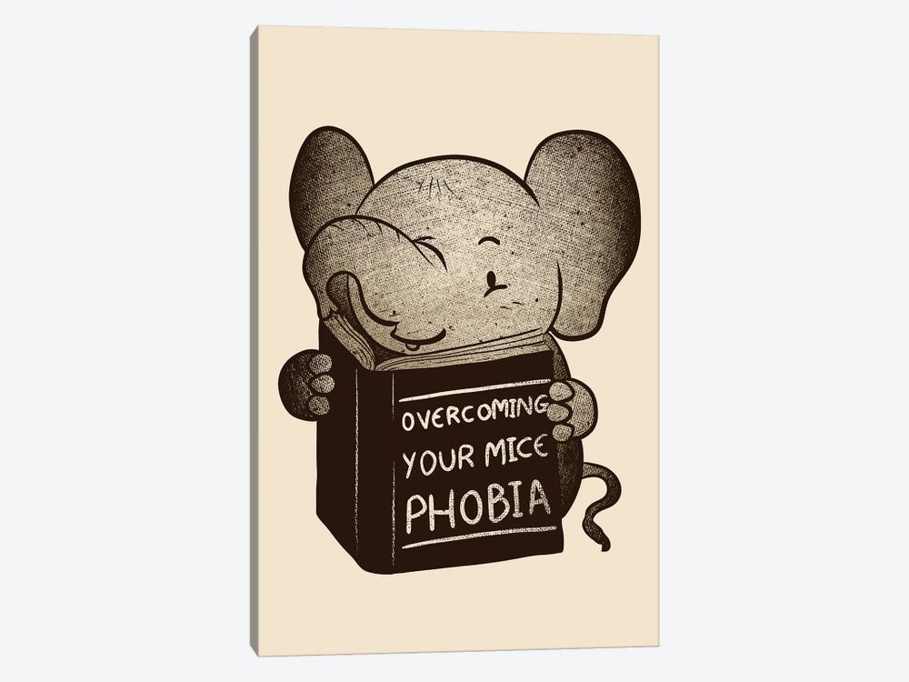 Elephant Overcoming Your Mice Phobia by Tobias Fonseca 1-piece Art Print