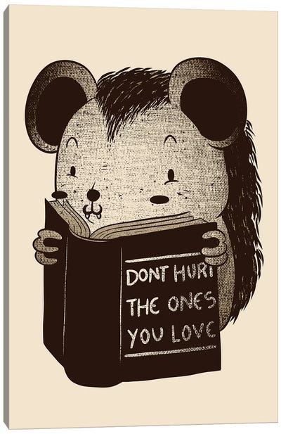 Hedgehog Don't Hurt The Ones You Love Canvas Art Print - Hedgehogs