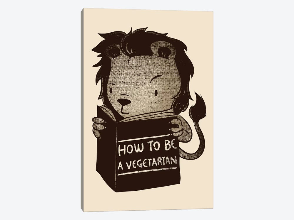 Lion How To Be Vegetarian by Tobias Fonseca 1-piece Art Print