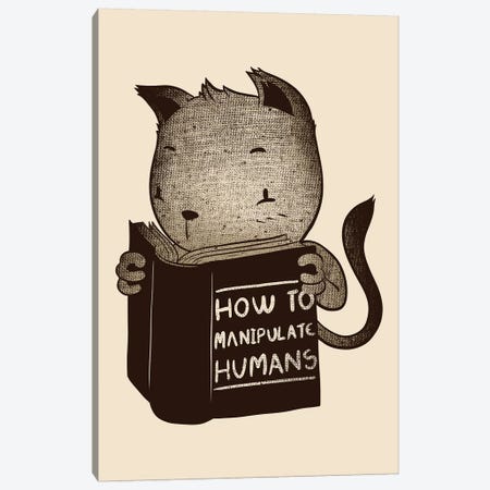 Cat How To Manipulate Humans Canvas Print #TFA437} by Tobias Fonseca Canvas Print
