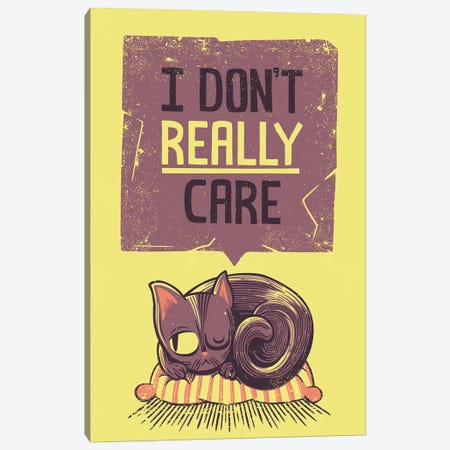 I Don't Care Cat Canvas Print #TFA444} by Tobias Fonseca Canvas Artwork