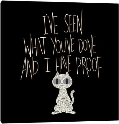 I've Seen What You've Done And I Have Proof Canvas Art Print - Black & Dark Art