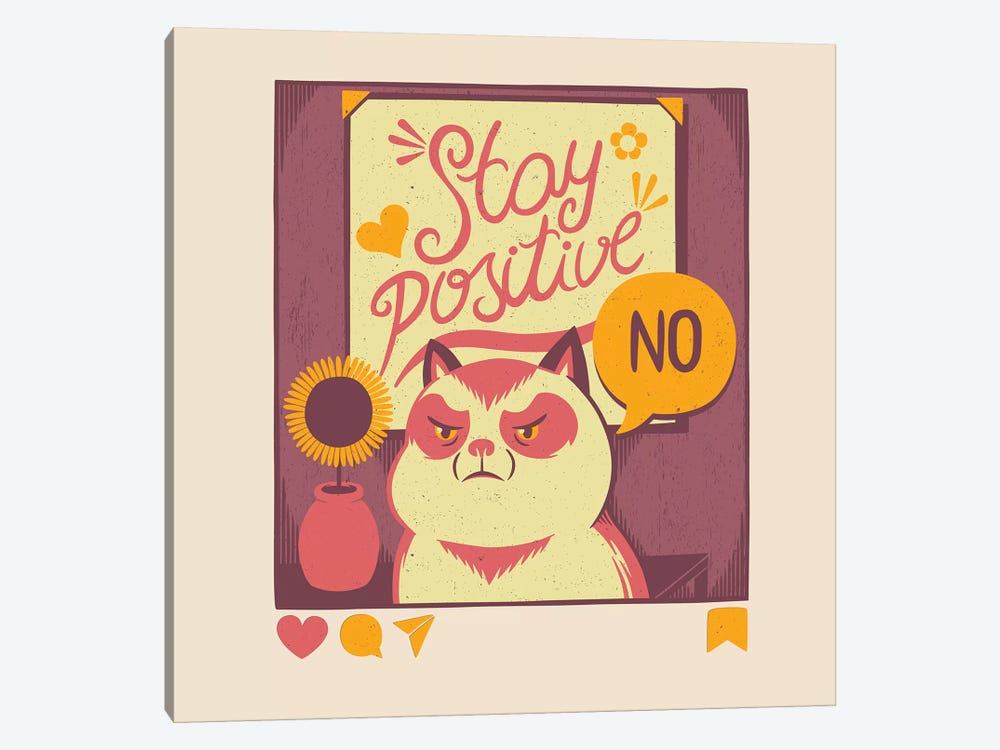 Stay Positive Cat by Tobias Fonseca 1-piece Canvas Artwork