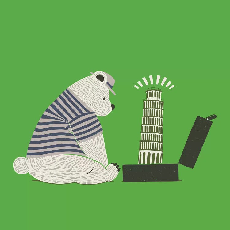 Traveler Tourist Tower of Pisa Bear Italy