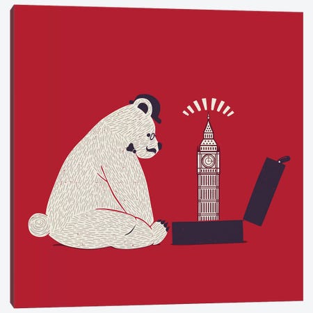 Traveler Tourist Big Ben Bear UK Canvas Print #TFA460} by Tobias Fonseca Art Print
