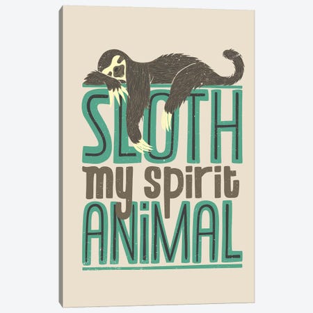 Sloth Is My Spirit Animals Canvas Print #TFA462} by Tobias Fonseca Canvas Art Print
