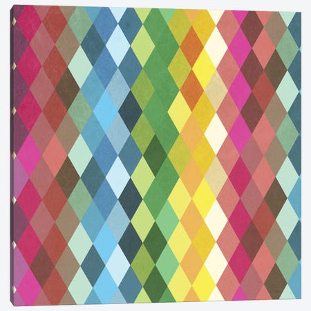 Diamond Color Spectrum Pattern Canvas Print #TFA485} by Tobias Fonseca Canvas Art