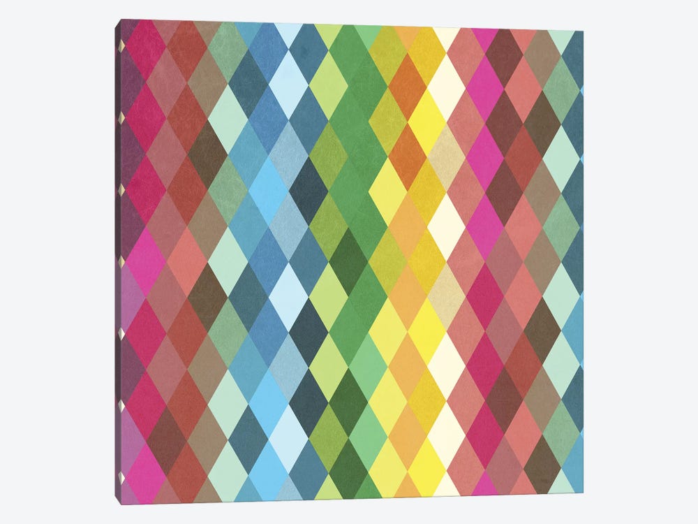 Diamond Color Spectrum Pattern by Tobias Fonseca 1-piece Canvas Art Print