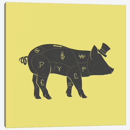 Piggy Bank Canvas Print #TFA488} by Tobias Fonseca Art Print