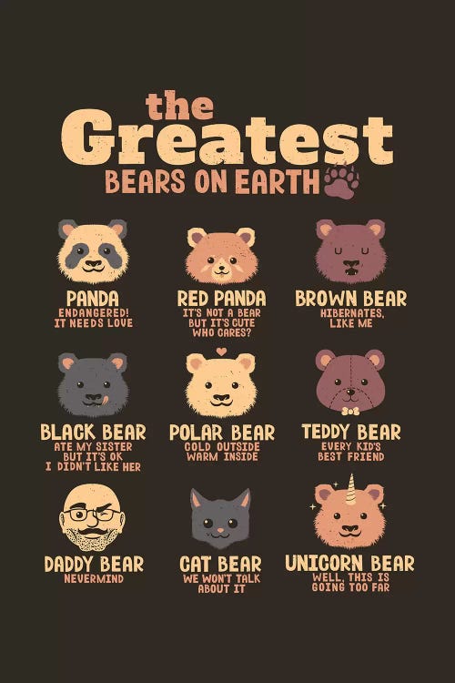 Greatest Bears Daddy by Tobias Fonseca wall art