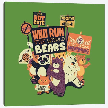 Who Run The World Bears Canvas Print #TFA501} by Tobias Fonseca Canvas Wall Art