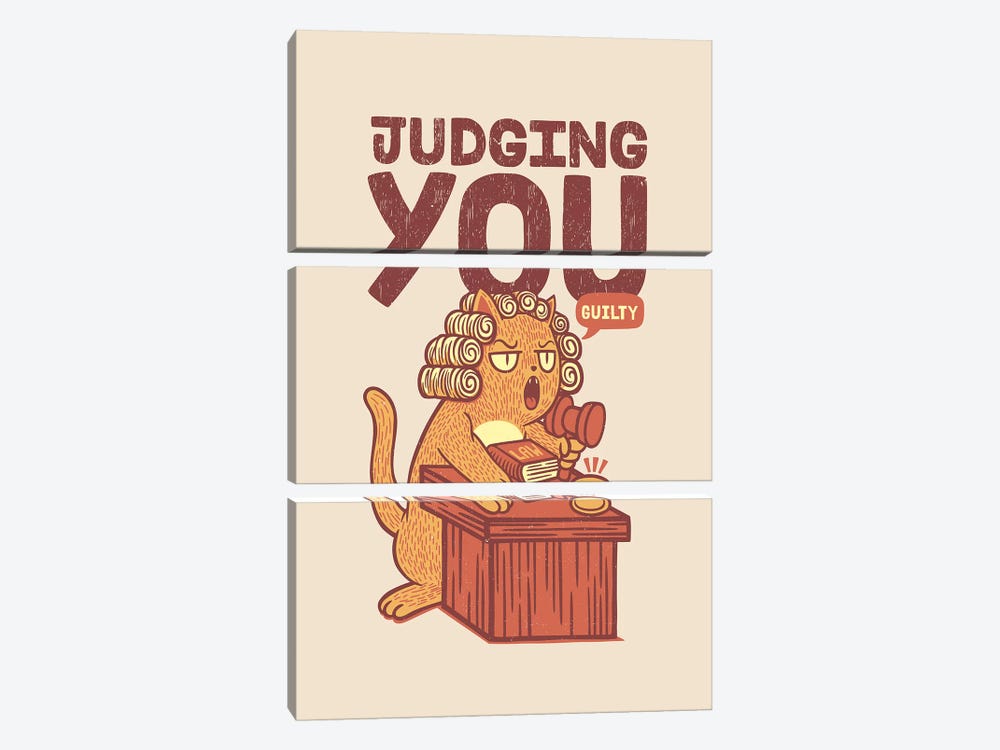 I'm Judging You Cat by Tobias Fonseca 3-piece Canvas Print