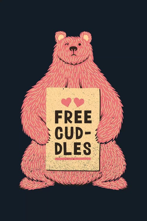 Cute Bear Free Cuddles Pink