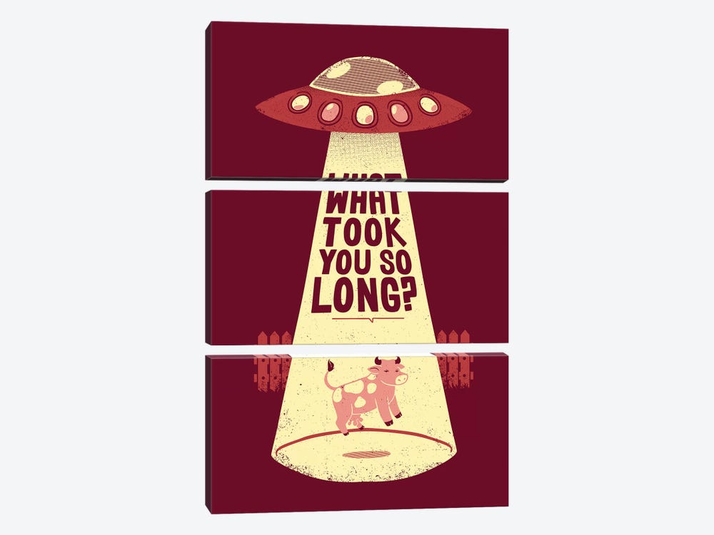 Why Did You Took So Long Alien Funny by Tobias Fonseca 3-piece Art Print