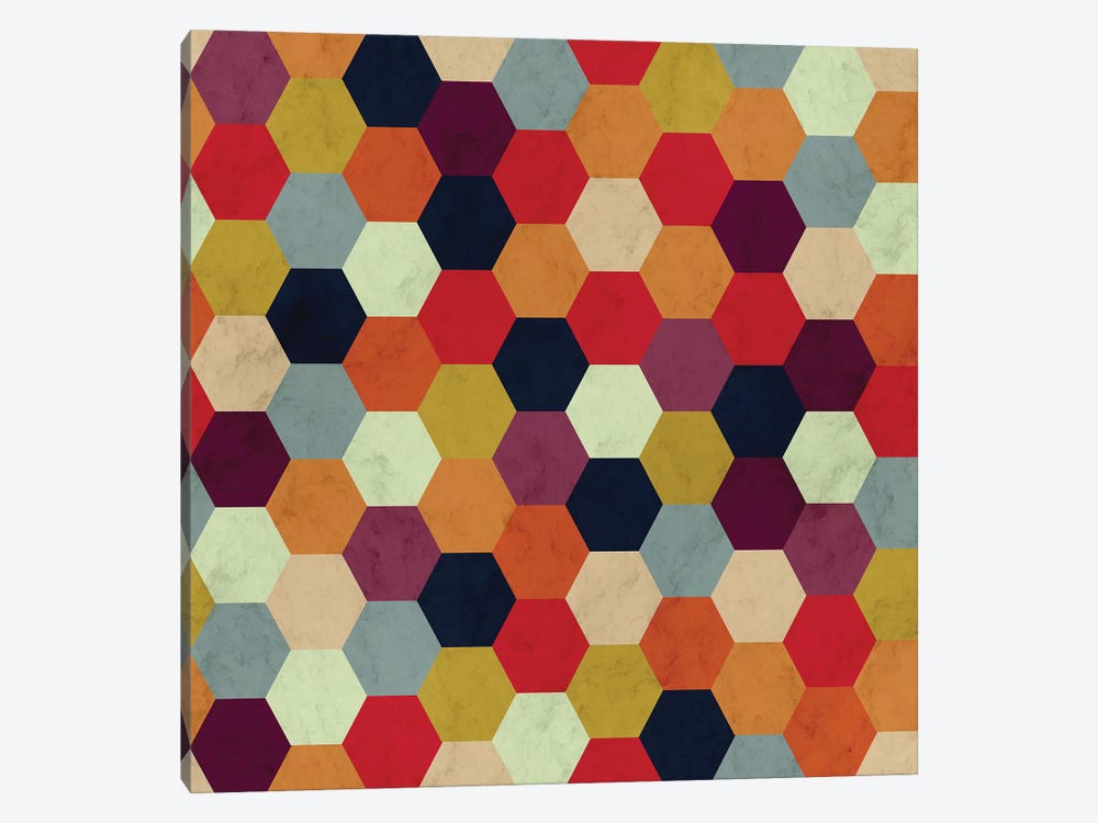 Colorful Beehive Pattern by Tobias Fonseca 1-piece Art Print